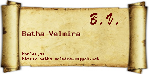 Batha Velmira névjegykártya